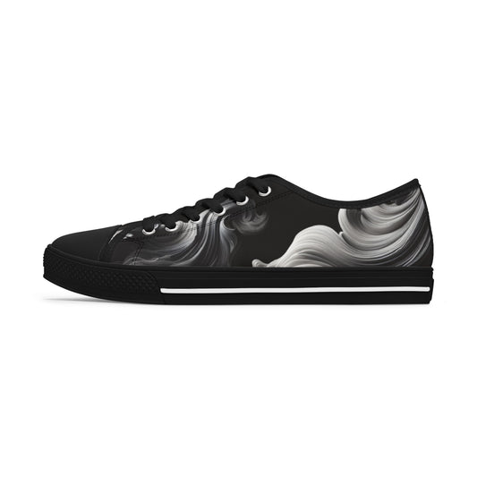 Stylish Women's Low Top Sneakers with Abstract Swirl Design