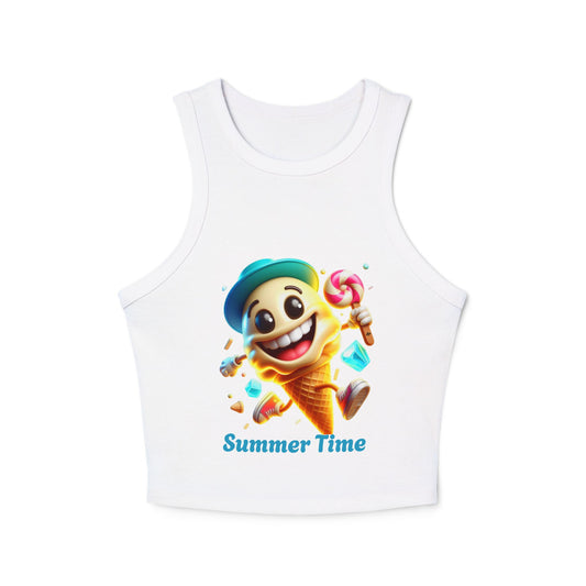Tank Top - Summer Vibes Women's Micro Rib Racer Tank Top