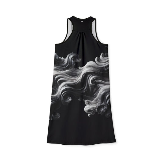 Elegant Black Swirl Women's Racerback Dress