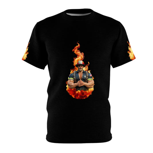 T-Shirt - Strong Fireman Standing in the Fire to Fight Fires