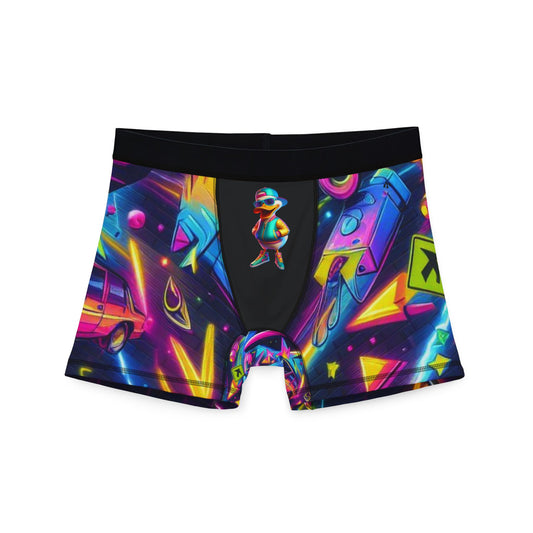 Fun Vibe Men Boxers with Colorful 90's Duck Design