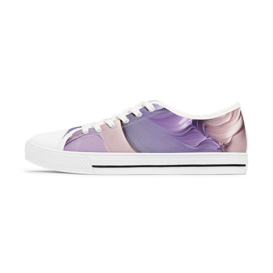 Artistic Women’s Low Top Sneakers - Colorful Abstract Design for Everyday Style