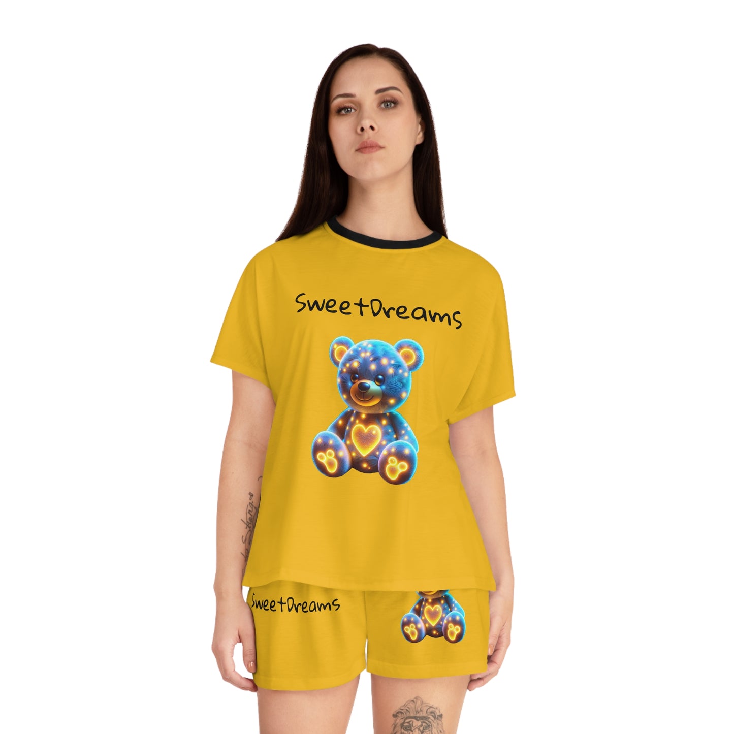 Women's Pajama Set - Sweet Dreams Teddy Bear Design