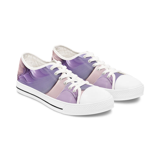 Artistic Women’s Low Top Sneakers - Colorful Abstract Design for Everyday Style