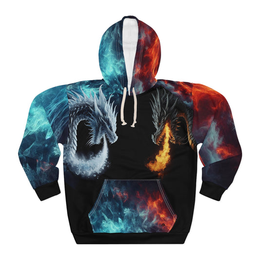 Dragon Fire and Ice Unisex Pullover Hoodie