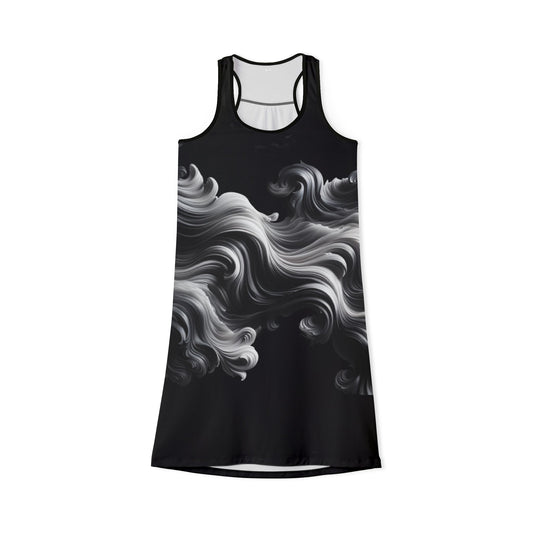 Elegant Black Swirl Women's Racerback Dress