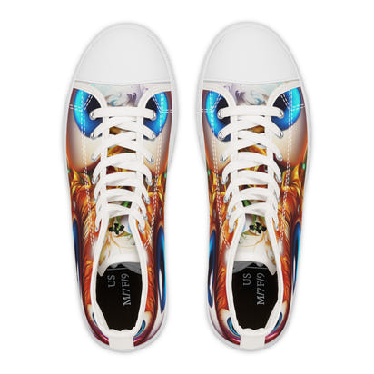 Women's High Top Sneakers GoofyEyes-White