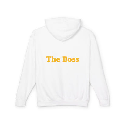 Unisex Lightweight Hooded Sweatshirt - Gold-Bling Gorilla & 'The Boss' Design