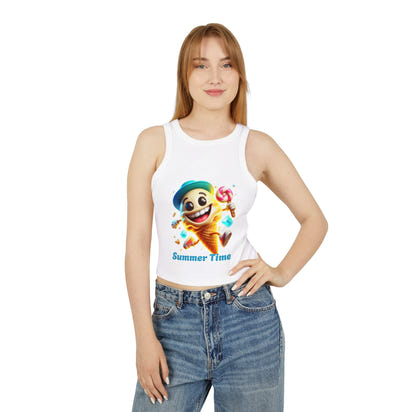 Tank Top - Summer Vibes Women's Micro Rib Racer Tank Top