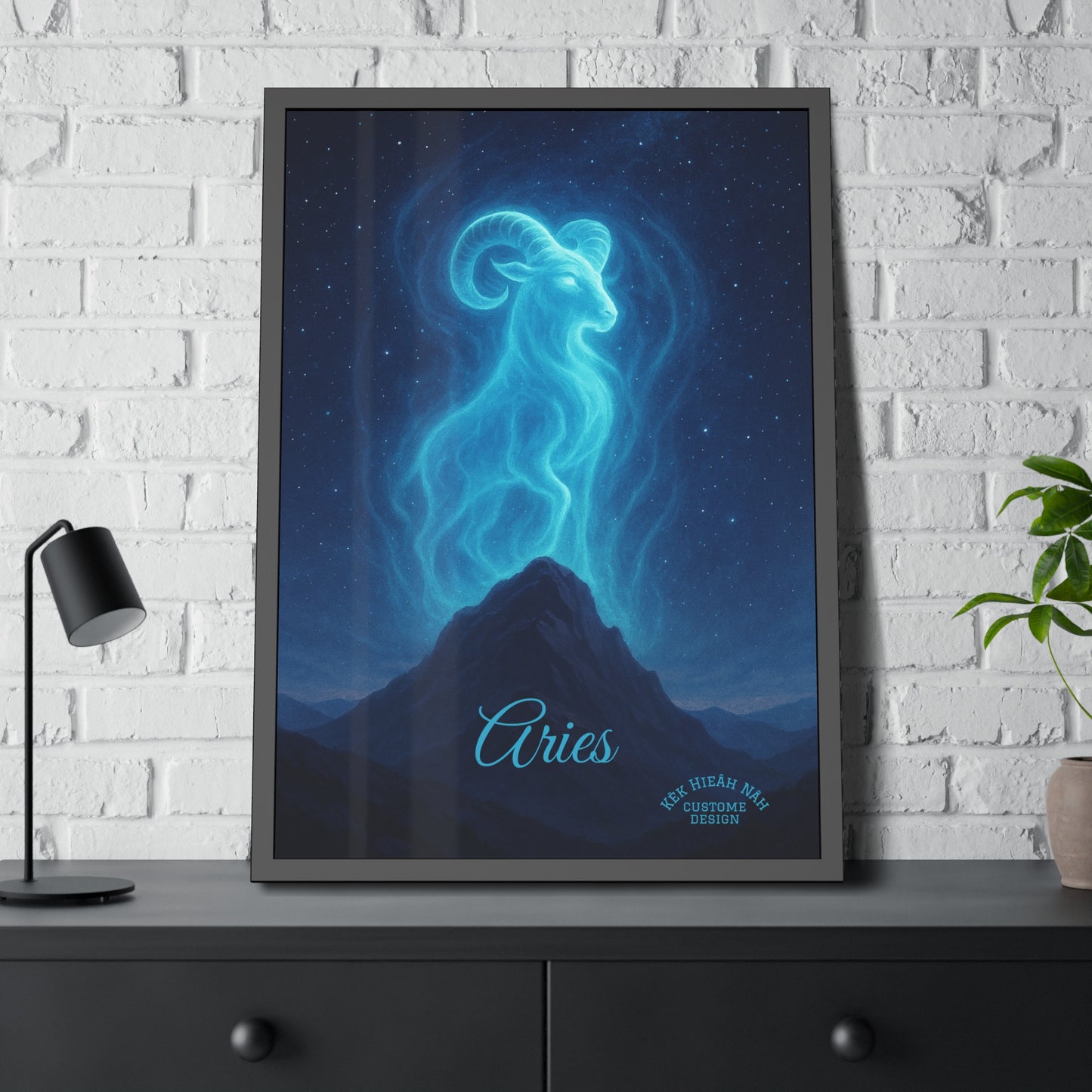 Aries Zodiac Art Framed Paper Poster — Astrology Wall Decor