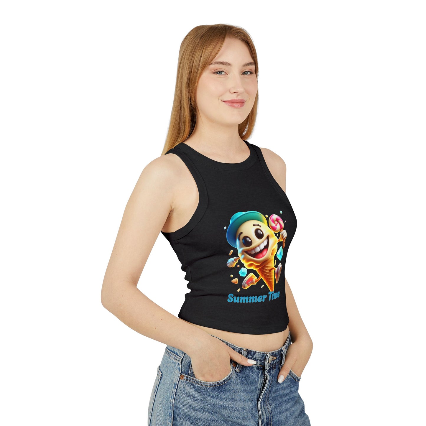 Tank Top - Summer Vibes Women's Micro Rib Racer Tank Top
