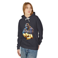 Unisex Lightweight Hooded Sweatshirt - Gold-Bling Gorilla & 'The Boss' Design
