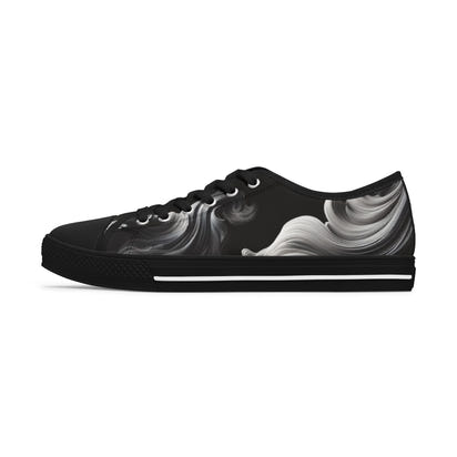 Stylish Women's Low Top Sneakers with Abstract Swirl Design