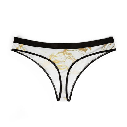 Marble Print Women's Thongs - Stylish and Comfortable Underwear