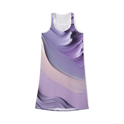 Elegant Abstract Purple Racerback Dress for Women