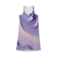 Elegant Abstract Purple Racerback Dress for Women