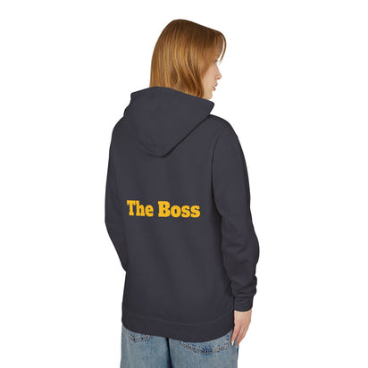 Unisex Lightweight Hooded Sweatshirt - Gold-Bling Gorilla & 'The Boss' Design