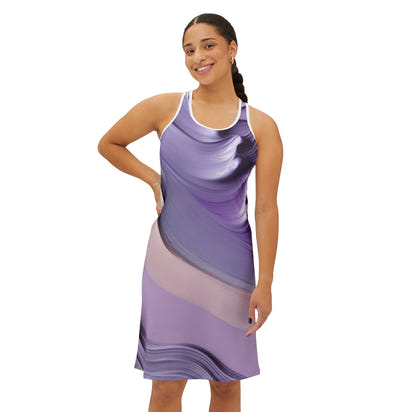 Elegant Abstract Purple Racerback Dress for Women