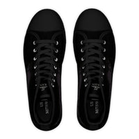 High Top Sneakers — Women's Black Floral Lace Pattern Casual Fashion Trainers