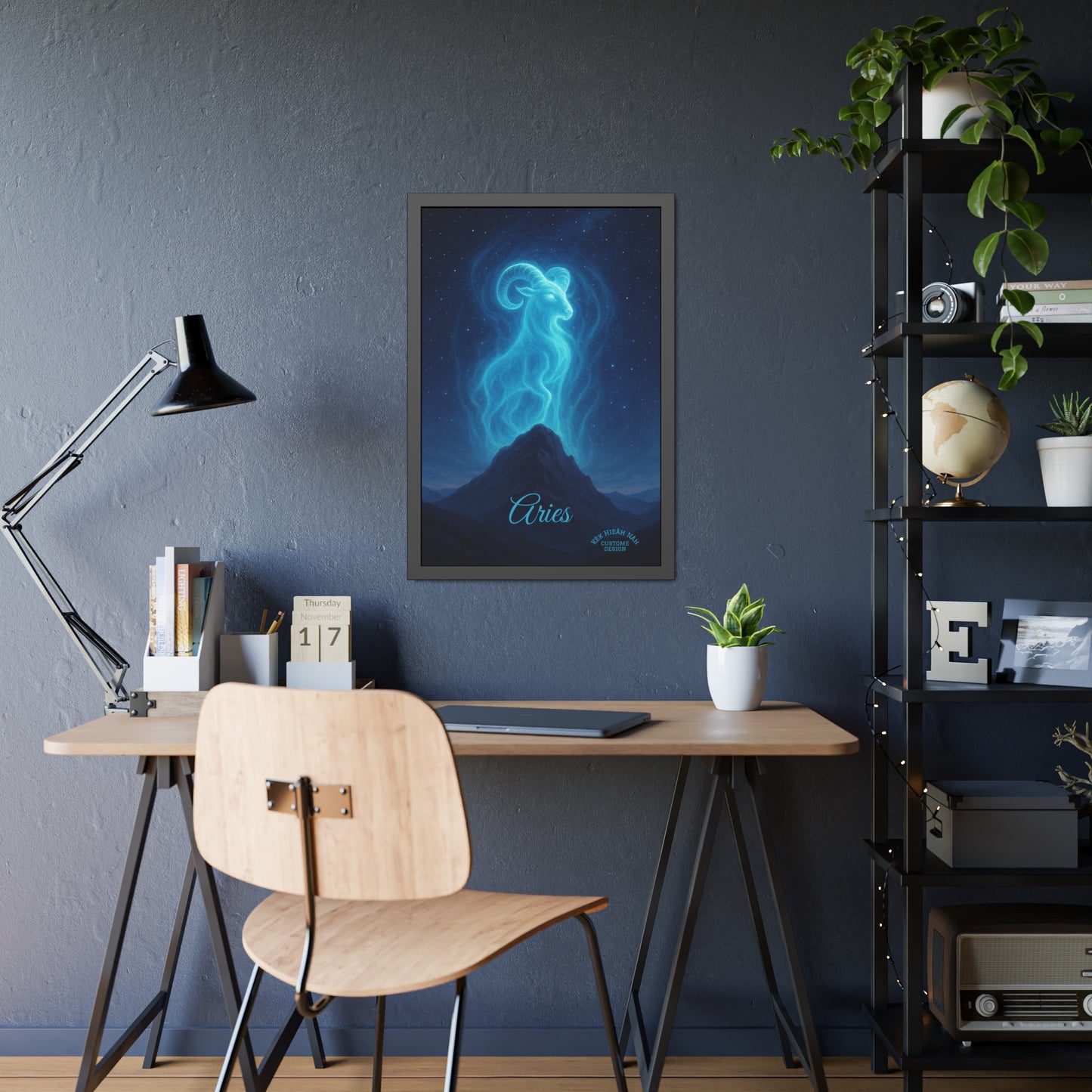 Aries Zodiac Art Framed Paper Poster — Astrology Wall Decor