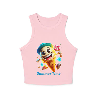 Tank Top - Summer Vibes Women's Micro Rib Racer Tank Top