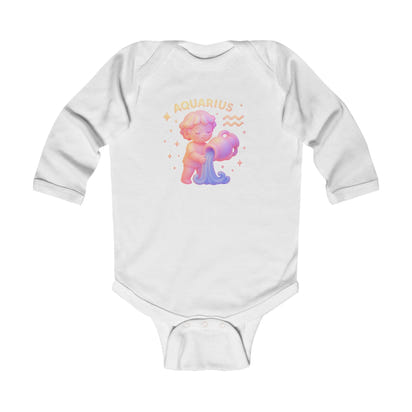 Aquarius Baby Bodysuit - Cute Zodiac Infant Long Sleeve Onesie