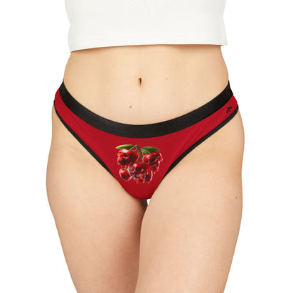 Gothic Cherry Skull Women's Thongs | Edgy Red Intimates