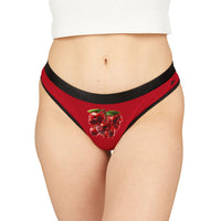 Gothic Cherry Skull Women's Thongs | Edgy Red Intimates