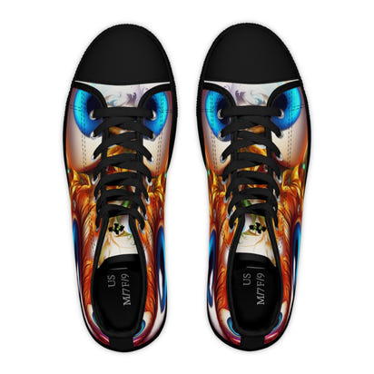 Women's High Top Sneakers GoofyEyes-White