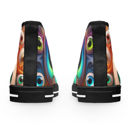 Women's High Top Sneakers GoofyEyes-Black