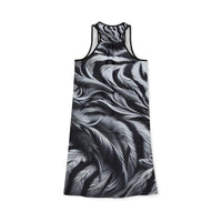 Elegant Women's Racerback Dress with Tiger and Feather Design