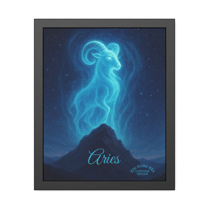 Aries Zodiac Art Framed Paper Poster — Astrology Wall Decor