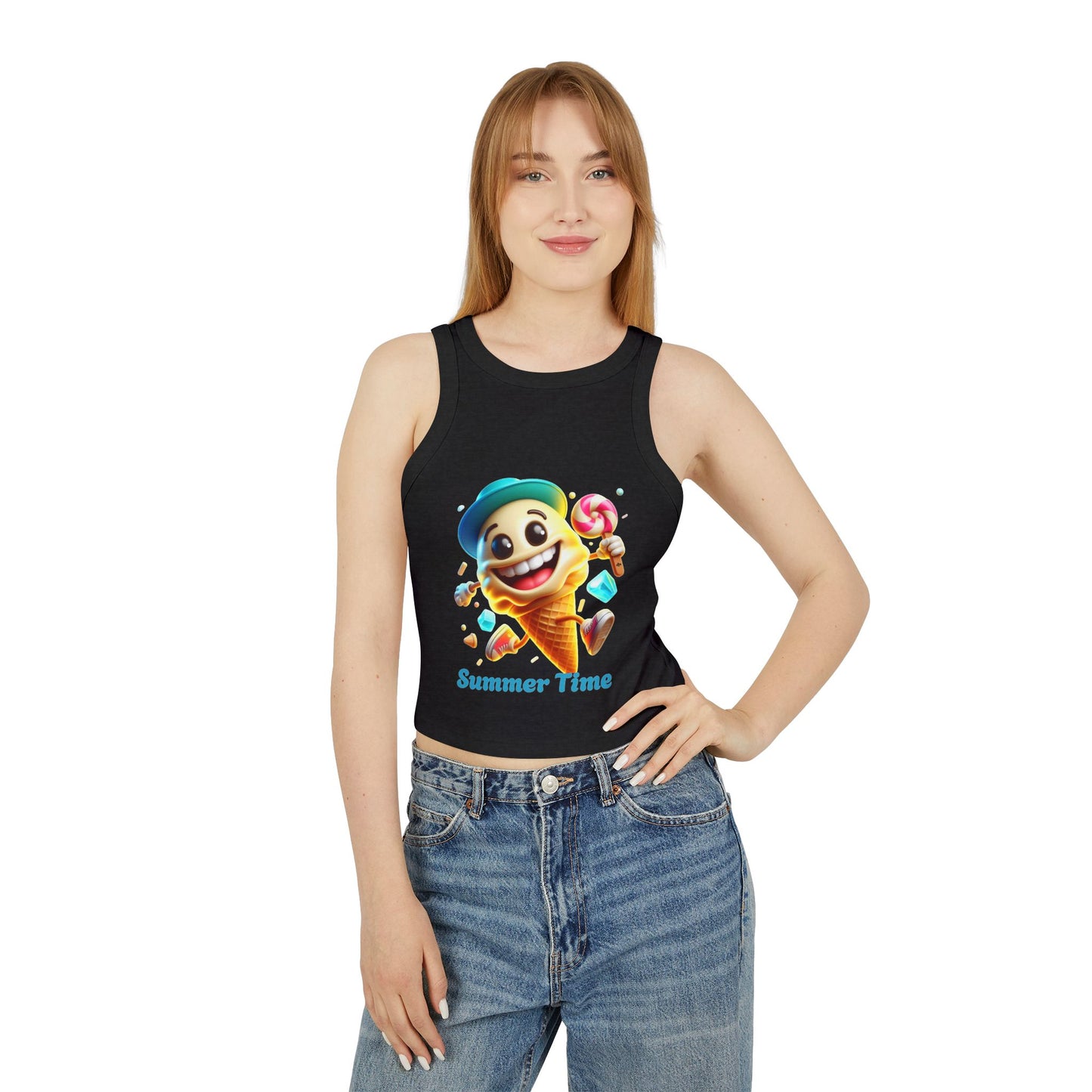 Tank Top - Summer Vibes Women's Micro Rib Racer Tank Top