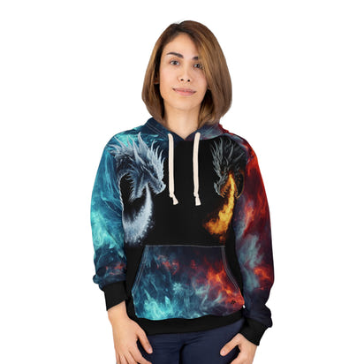 Dragon Fire and Ice Unisex Pullover Hoodie