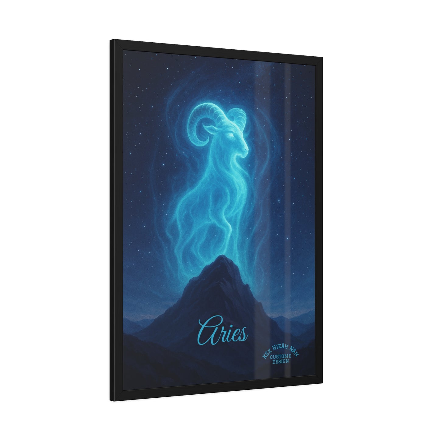 Aries Zodiac Art Framed Paper Poster — Astrology Wall Decor