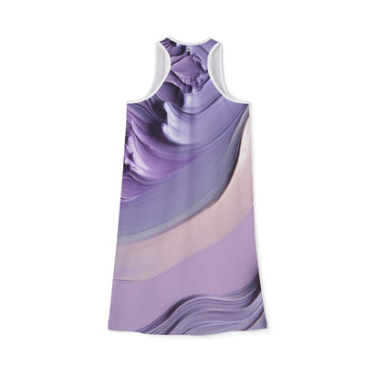 Elegant Abstract Purple Racerback Dress for Women