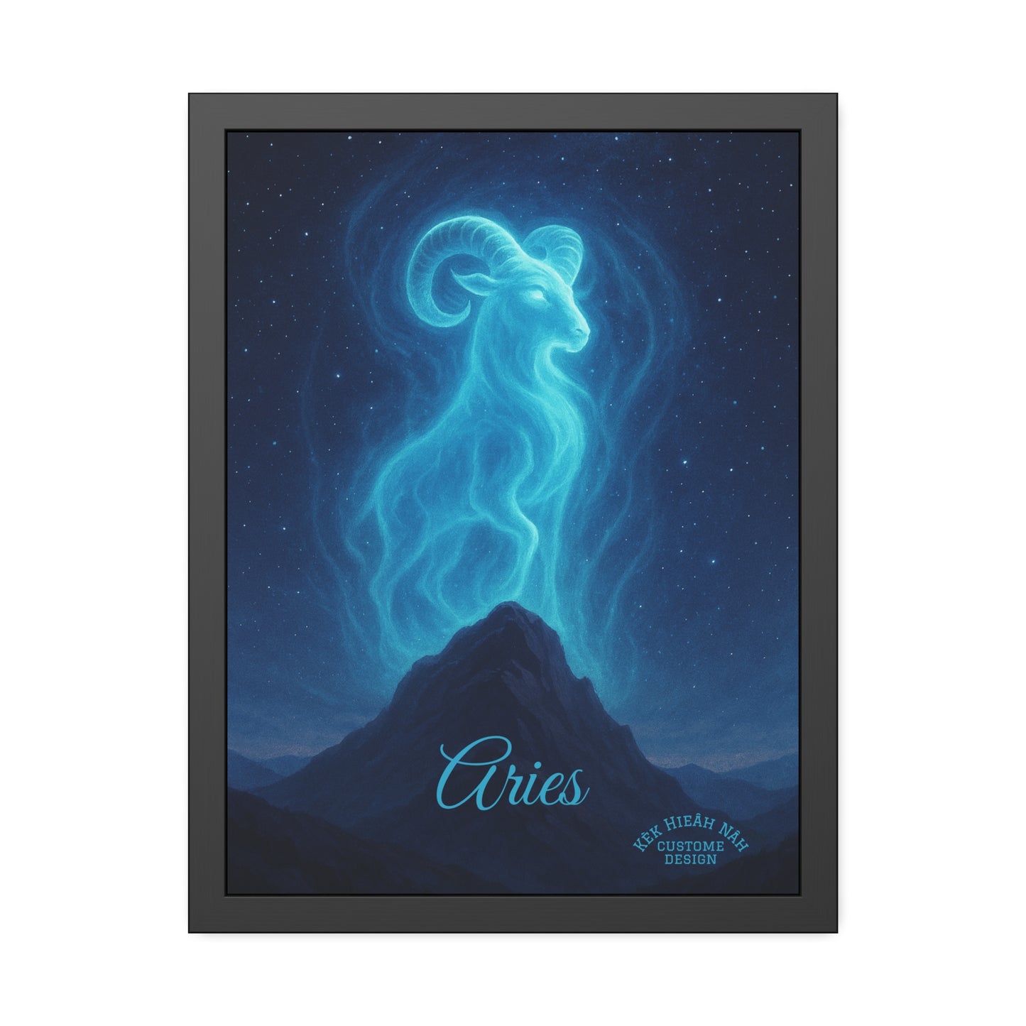 Aries Zodiac Art Framed Paper Poster — Astrology Wall Decor