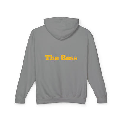 Unisex Lightweight Hooded Sweatshirt - Gold-Bling Gorilla & 'The Boss' Design
