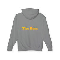 Unisex Lightweight Hooded Sweatshirt - Gold-Bling Gorilla & 'The Boss' Design