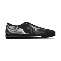Stylish Women's Low Top Sneakers with Abstract Swirl Design