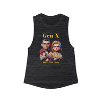 Muscle Tank - Gen-X Women's Flowy Scoop Tank Top with Wink Design