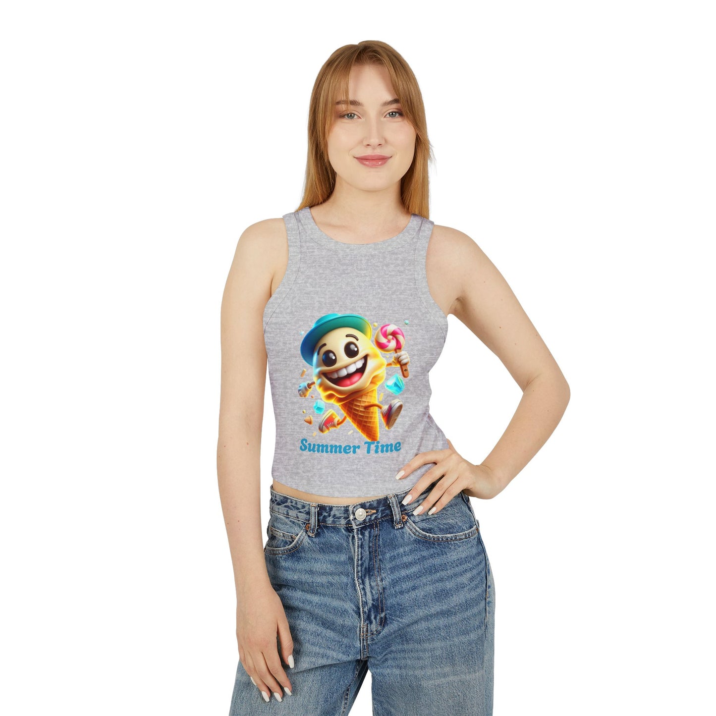 Tank Top - Summer Vibes Women's Micro Rib Racer Tank Top