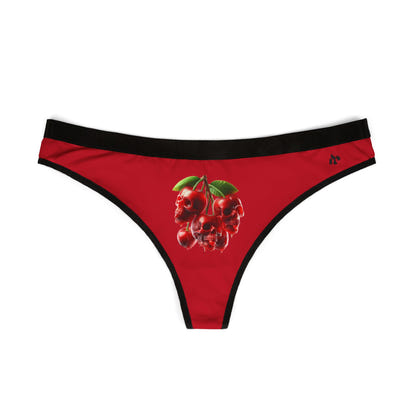 Gothic Cherry Skull Women's Thongs | Edgy Red Intimates