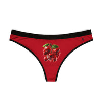 Gothic Cherry Skull Women's Thongs | Edgy Red Intimates