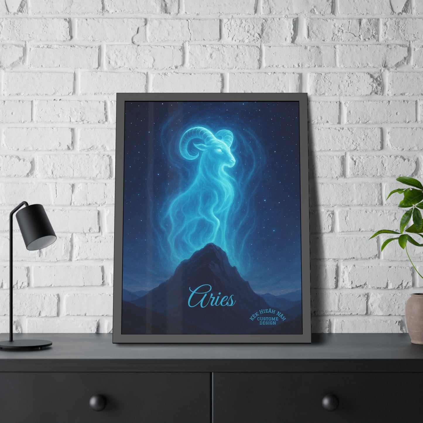Aries Zodiac Art Framed Paper Poster — Astrology Wall Decor