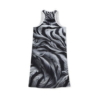 Elegant Women's Racerback Dress with Tiger and Feather Design