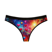 Cosmic Love Women's Thongs - Colorful Heart Design