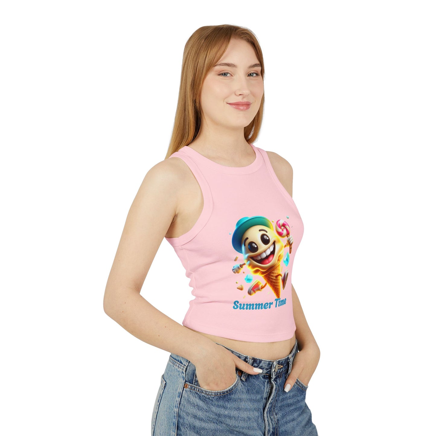 Tank Top - Summer Vibes Women's Micro Rib Racer Tank Top