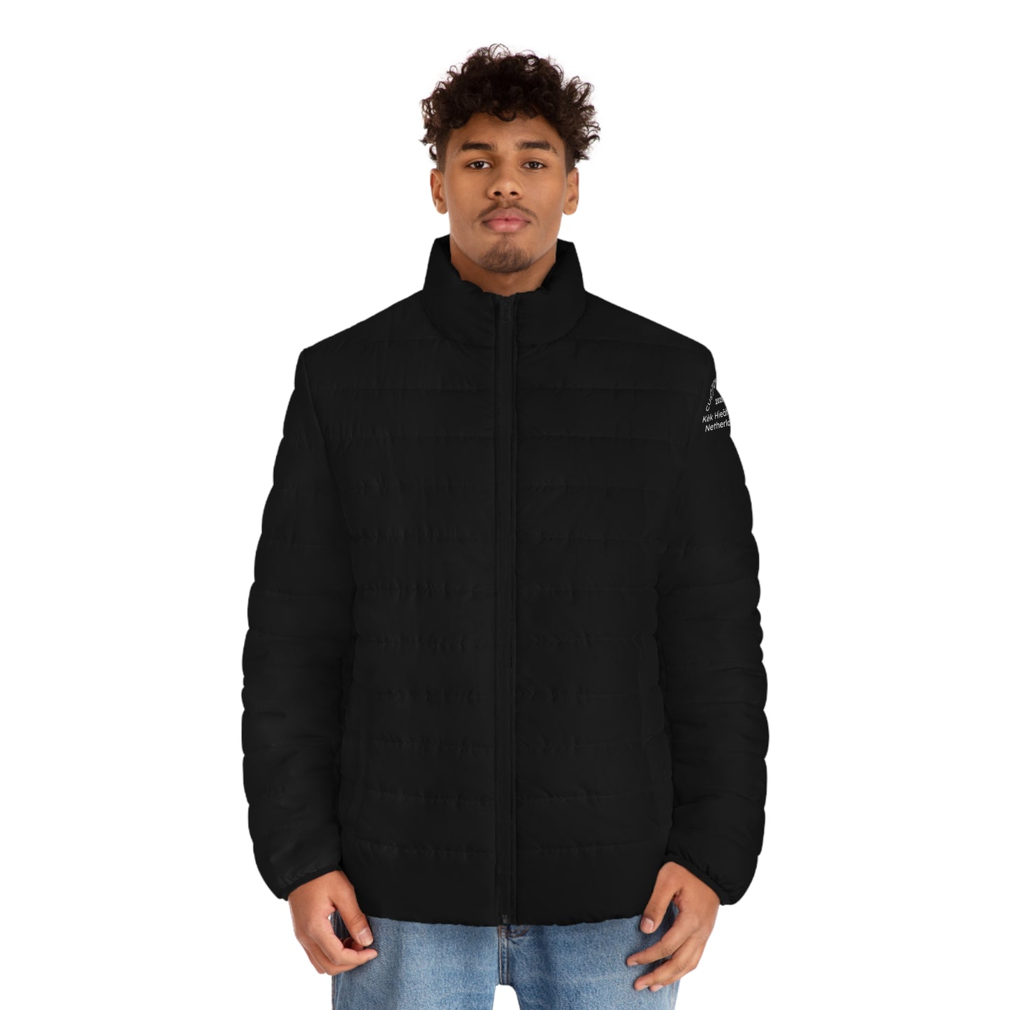 Edgy Men's Dragon Sword Puffer Jacket