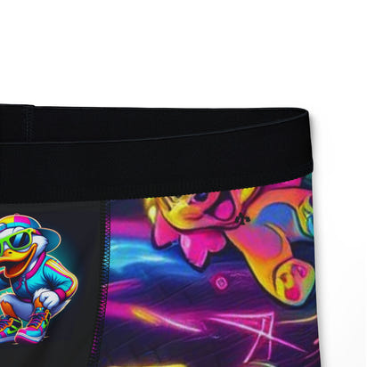 Cool Vibe Men's Boxers with Funky Duck Design - Vibrant 90`s Art